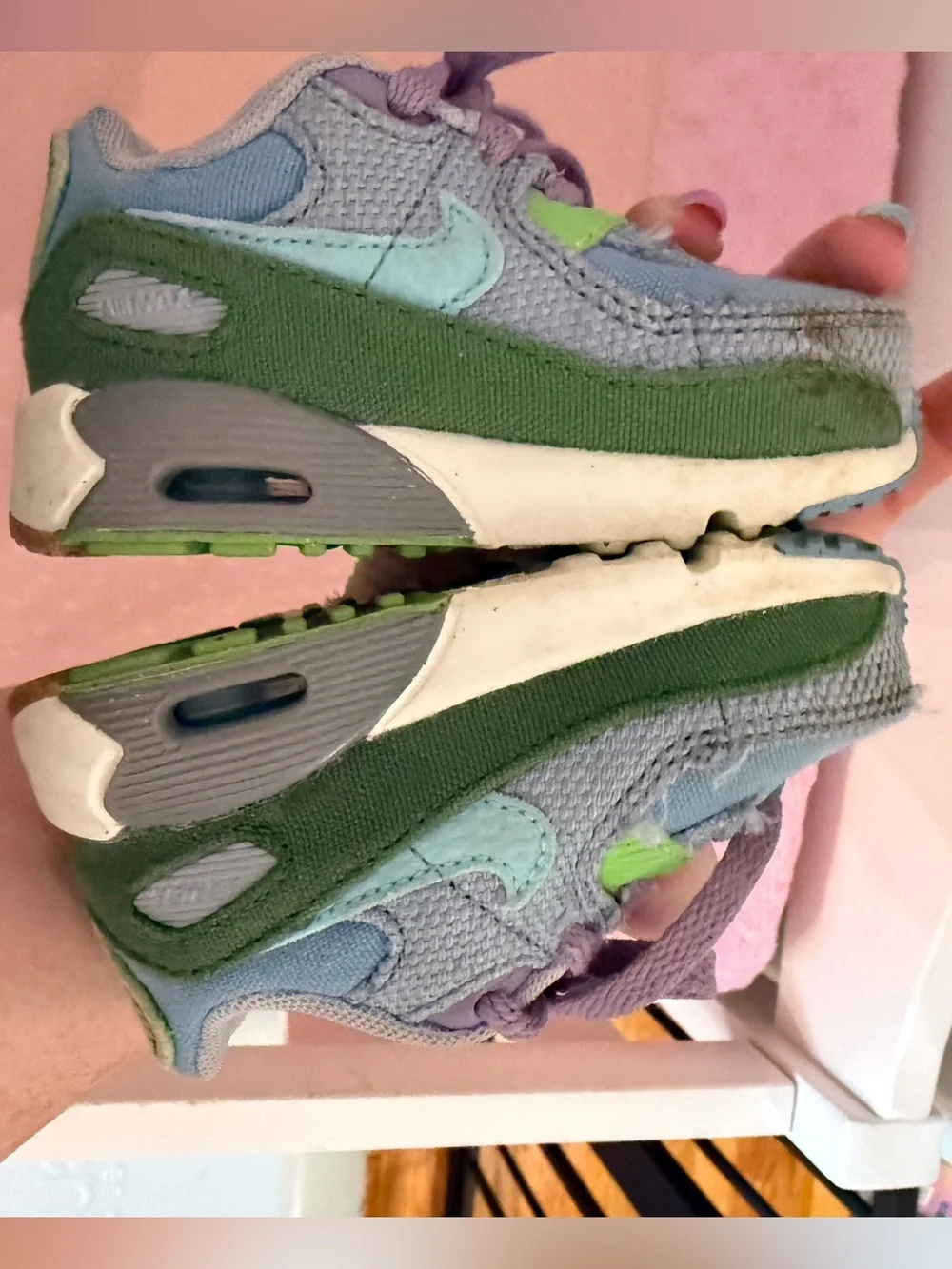 Nike Air Max 90 SE Sun Club Blue Purple Colors, size 6Y